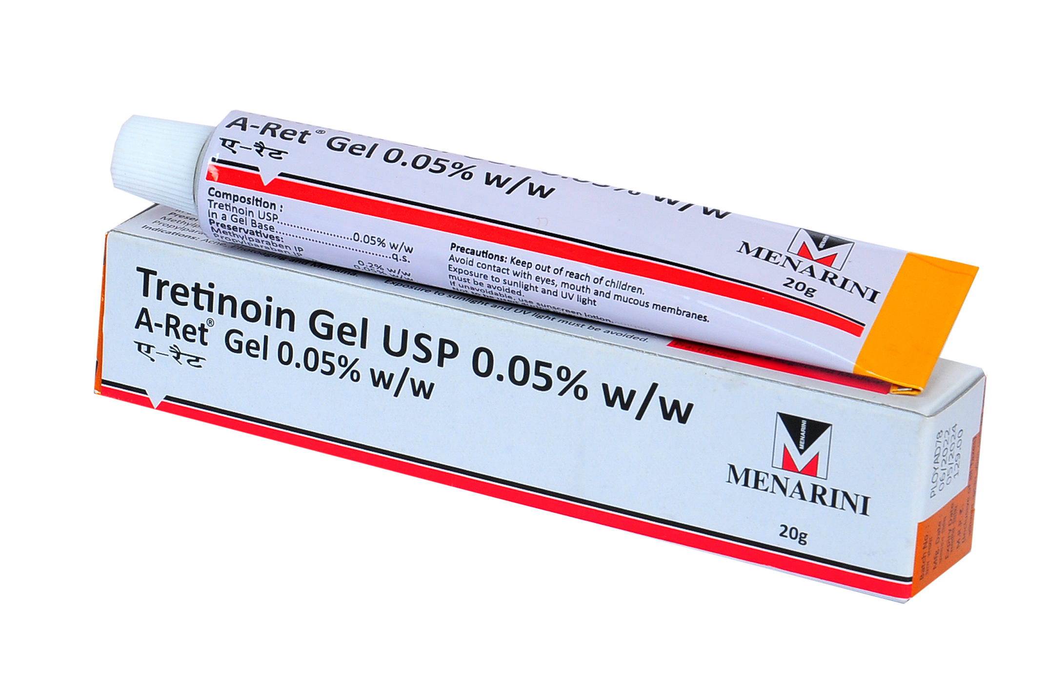 Menarini A-Ret Tretinoin Gel 0.05% (Retin A) - 20G | teeka4.com