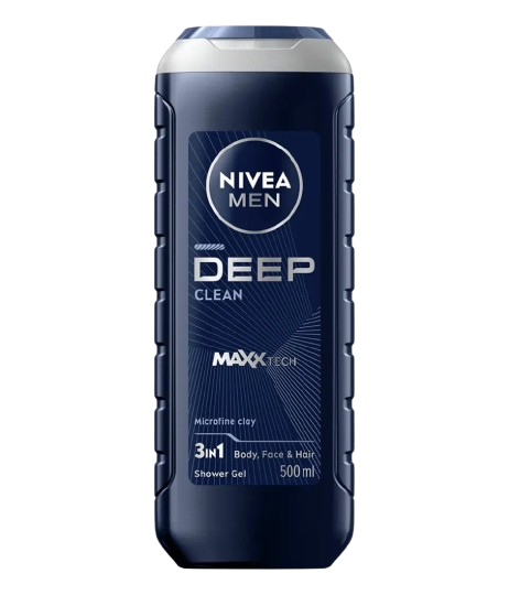 Nivea Men Deep Clean 3-in-1 Shower Gel 500ml. 1 Nivea Men Deep Clean 3-in-1 Shower Gel 500ml.