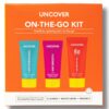 Out Of Stock 20 Uncover On-The-Go Kit ( 3 step Routine Cleanser 30ml Spf 50 sunscreen 40ml Moisturizer 30ml