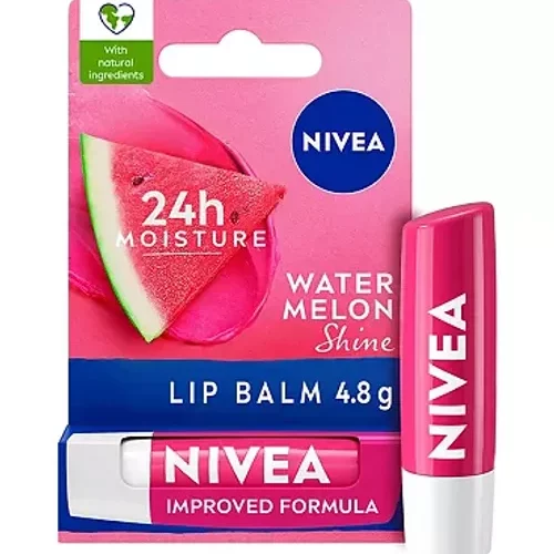 Nivea Lip Care, Fruity Watermelon Shine with Natural Oils 4.8g (5.5ml)