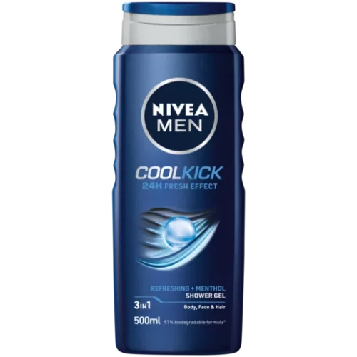 Nivea Men Shower Gel 3-in-1 Cool Kick 500ml.