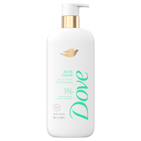 Dove Acne Clear 1% Birch Cucumber Body Wash 547ml