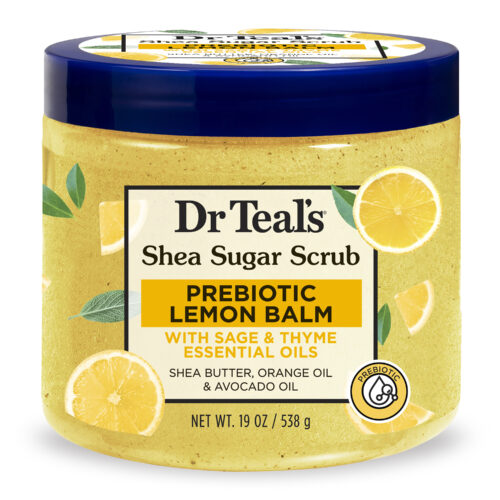 Dr Teal’s Shea Sugar Scrub with Prebiotic Lemon Balm 19 oz/538g