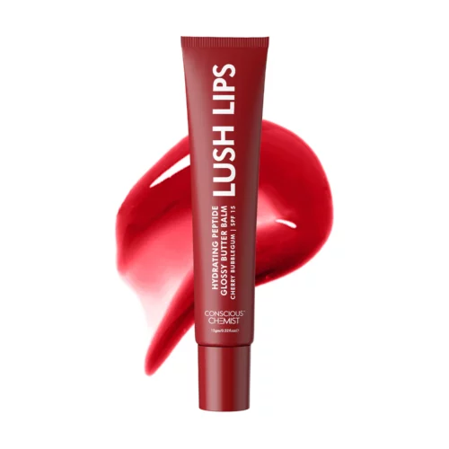 Conscious Chemist Cherry Bubblegum Hydrating Peptide Glossy Butter Lip Balm SPF15 (15gm)