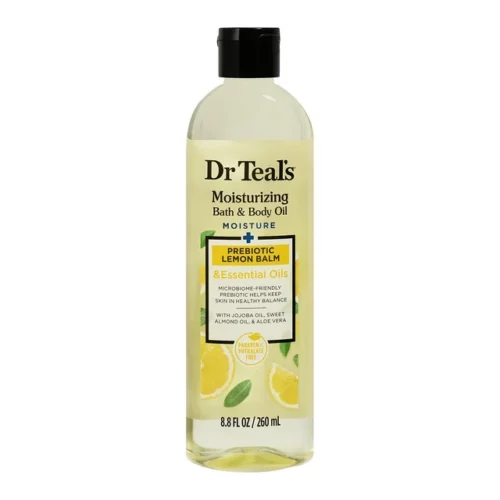 Dr Teal's Moisturizing Bath & Body Oil with Prebiotic Lemon Balm 8.8 fl oz