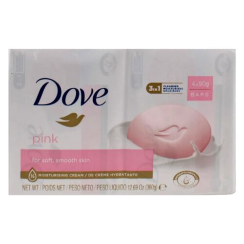 Dove 3-in-1 Pink Beauty Cream Bar Soap (90g x4) 12.69 oz / 360G