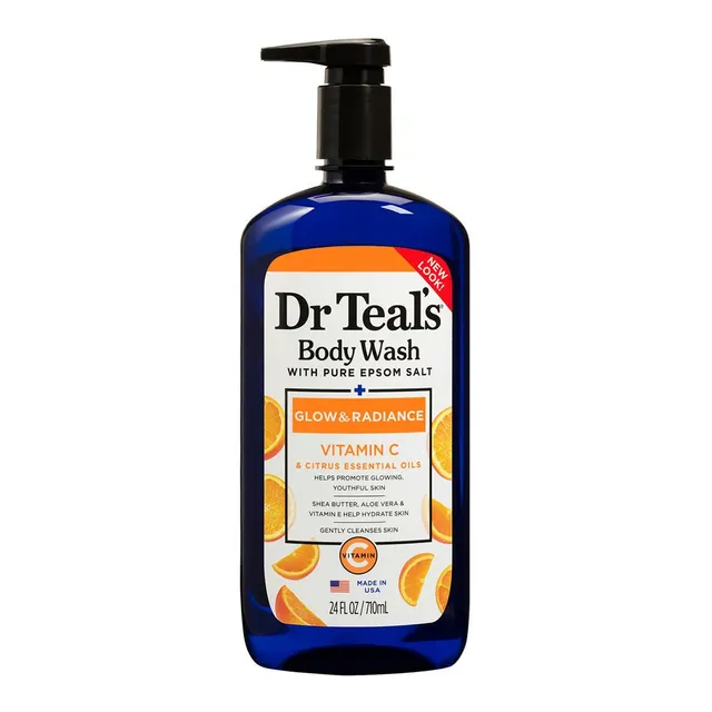 Dr Teal'S Glow and Radiance Body Wash with Vitamin C And Citrus Essential Oils 24fl oz.(710ml)