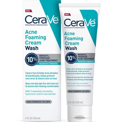 Cerave Acne Foaming Cream Wash 10% Benzoyl Peroxide Acne Treatment 5fl/150ml