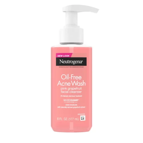 Neutrogena Oil-Free Acne Wash Pink Grapefruit Facial Cleanser 6 Fl. Oz / 177ml