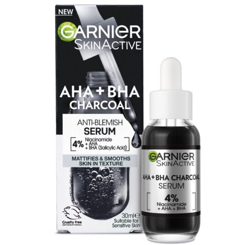 Garnier Skin Active AHA+BHA Charcoal Anti-Blemish Serum 30ml