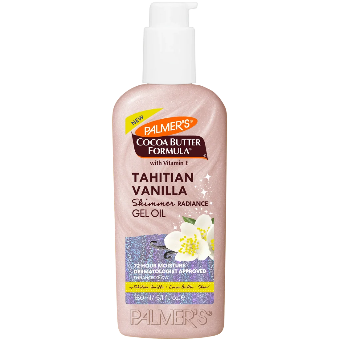 Palmer's Cocoa Butter Tahitian Vanilla Shimmer Radiance Gel Oil 150ml / 5.1floz 1 Palmer’s Cocoa Butter Tahitian Vanilla Shimmer Radiance Gel Oil 150ml / 5.1floz